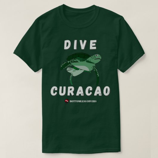 Curacao-Schildkröten mit weißem Schriftart T-Shirt (Design vorne)