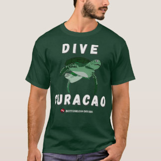 Curacao-Schildkröten mit weißem Schriftart T-Shirt