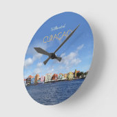 Curaçao Skyline Clock Runde Wanduhr (Winkel)
