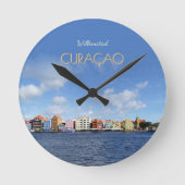 Curaçao Skyline Clock Runde Wanduhr (Vorderseite)
