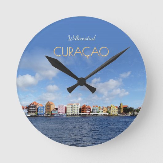 Curaçao Skyline Clock Runde Wanduhr (Vorderseite)