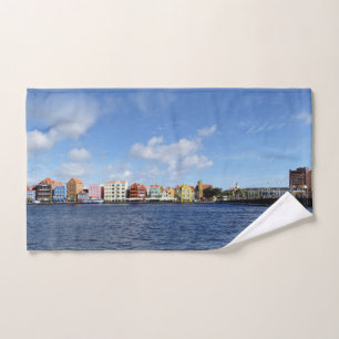 Curaçao Skyline mit/aus Text (benutzerdefinierbar Handtuch