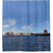 Curaçao Skyline mit/ohne Text (anpassbar) Duschvorhang (Vorderseite)
