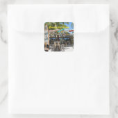 Curaçao Strand Quadratischer Aufkleber (Tasche)