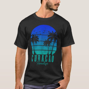 Curacao Vintag Palmen Bäume Surfen Karibik T-Shirt