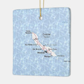 Curaçao Vintage Map Keramikornament (Links)