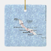 Curaçao Vintage Map Keramikornament (Rückseite)