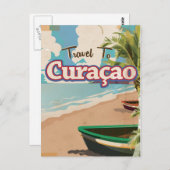 Curaçao Vintage Reise Poster Kunst. Postkarte (Vorne/Hinten)