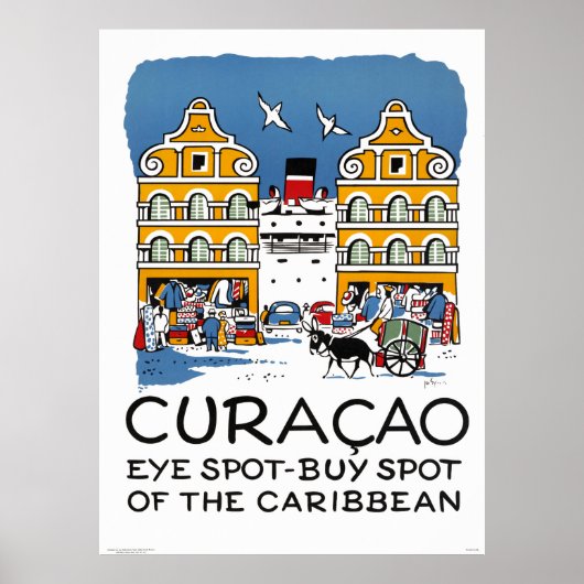 Curacao Vintage Reiseplakat restauriert Poster (Vorne)
