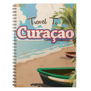 Curaçao Vintage-Reiseposter-Kunst. Notizblock