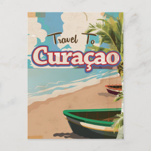 Curaçao Vintage-Reiseposter-Kunst. Postkarte