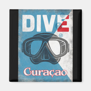Curaçao Vintage Tauchmaske Magnet