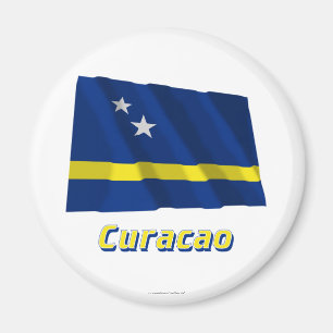 Curacao Wave Flag mit Namen Magnet