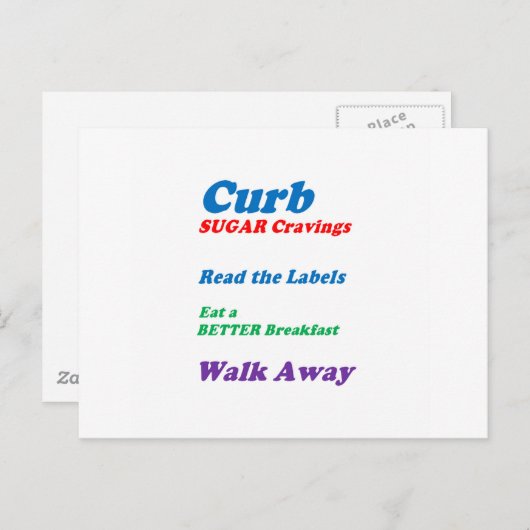 CURB SUGAR CRAVINGS: von NAVIN Joshi LOWPRICES Postkarte (Vorne/Hinten)