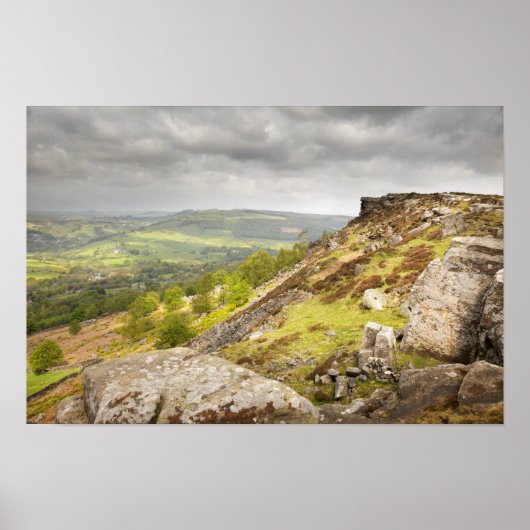 Curbar Edge in Derbyshire, das Peak District Foto Poster (Vorne)