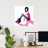 Curbside Pink - Poster (Heimbüro)