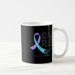 Cure Blue Lila Ribbon Suizidprävention Awarene Kaffeetasse