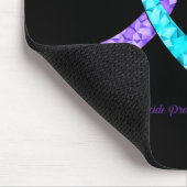 Cure Blue Lila Ribbon Suizidprävention Awarene Mousepad (Ecke)