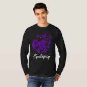Cure Epilepsy Awareness Day Warrior Butterfly Purp T-Shirt (Vorne ganz)