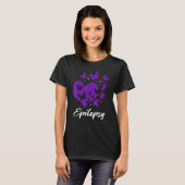 Cure Epilepsy Awareness Day Warrior Butterfly Purp T-Shirt (Vorne ganz)