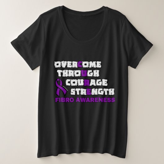 CURE...Fibro Plus Size T - Shirt (Design vorne)