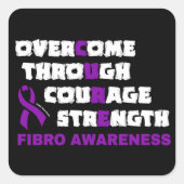 CURE...Fibro Square Sticker (Vorderseite)
