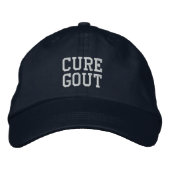 "Cure Gout" - bestickter Hut (Vorderseite)