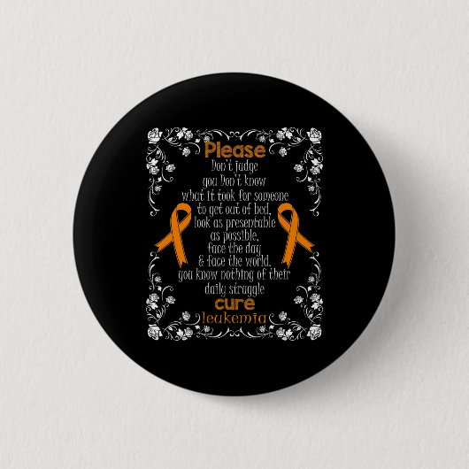 CURE LEUKEMIA UNTERSTÜTZT LEUKEMIA AWARENESS T SHI BUTTON (Vorderseite)