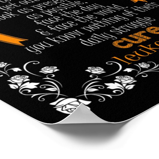 CURE LEUKEMIA UNTERSTÜTZT LEUKEMIA AWARENESS T SHI POSTER (Ecke)