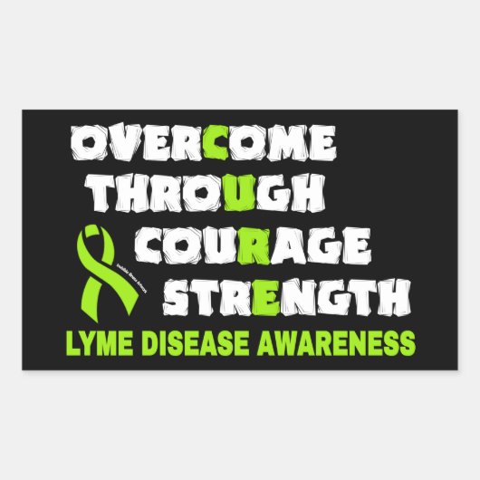 CURE.. Lyme Rechteckiger Aufkleber (Vorderseite)