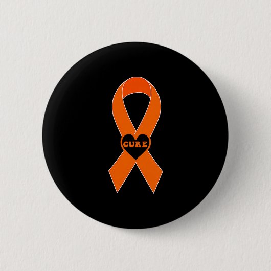 Cure Orange Ribbon Multiple Sklerose-Bewusstsein M Button (Vorderseite)