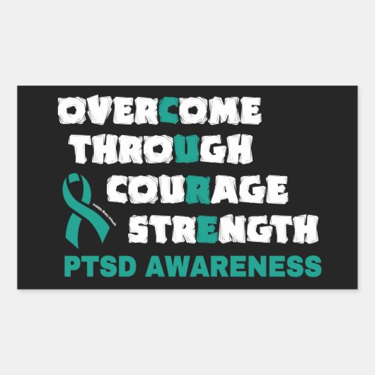 CURE...PTSD RECHTECKIGER AUFKLEBER (Vorderseite)