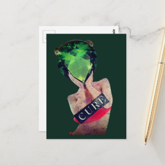 Cure Sexy Surreal Gemstone Lady Collage  Postkarte