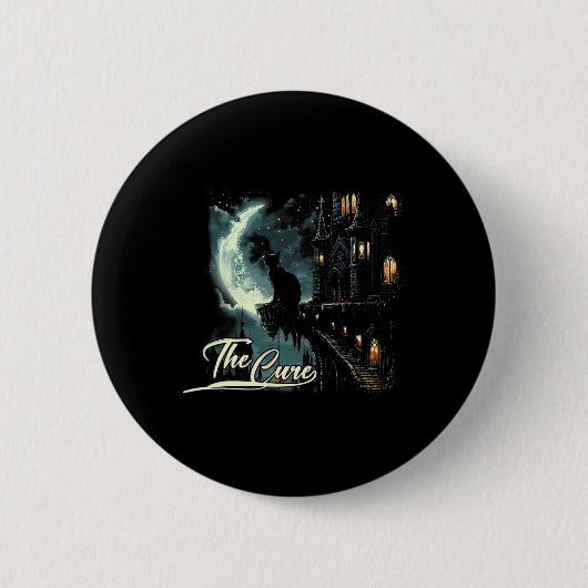 Cures Graphic Art Musiker Funny Animal Cat Appare Button (Vorderseite)