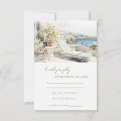 Curfu Griechenland Wasserfarbenlandschaft Hochzeit RSVP Karte (Vorderseite)