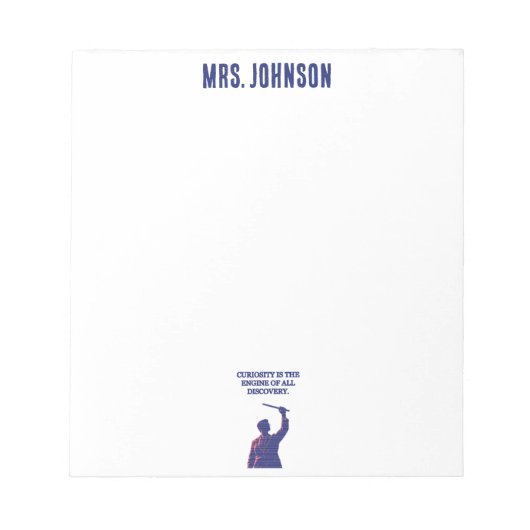 Curiosity Engine of All Discovery Science Quote Notizblock (Vorderseite)