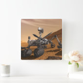 Curiosity: The Next Mars Rover Quadratische Wanduhr (Zuhause)