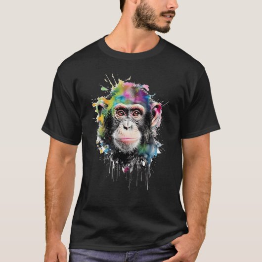 Curioso y colorido chimpancé T-Shirt (Vorderseite)