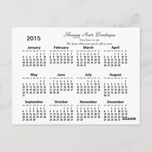 Curious Alpaca Kalender ~ Postcard Postkarte (Rückseite)