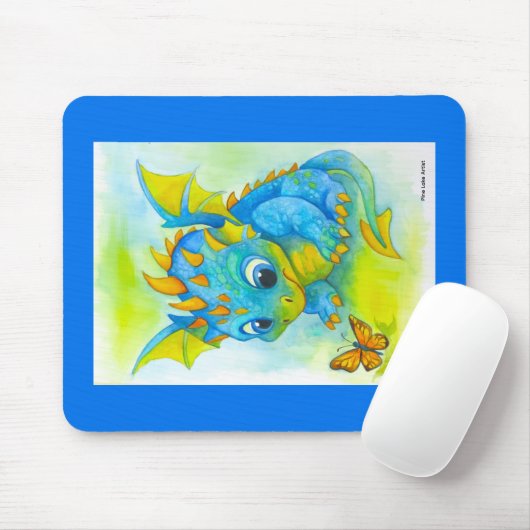 Curious Baby Dragon Mouse Pad Mousepad (Mit Mouse)