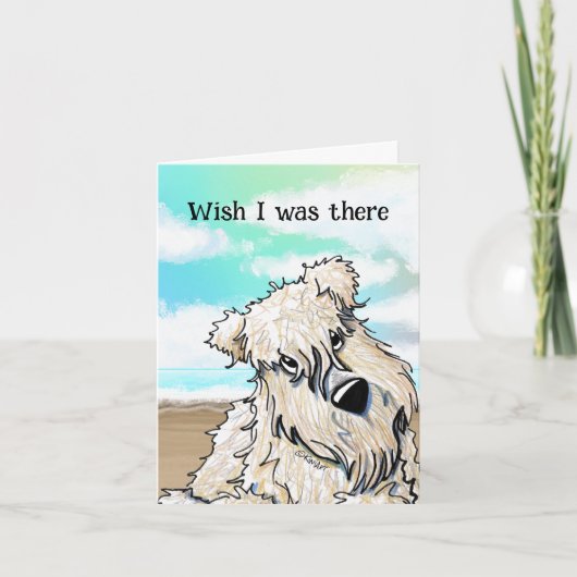 Curious Beach Wheaten Terrier Card Dankeskarte (Vorderseite)