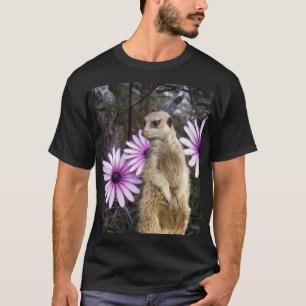 Curious Bloom: Meerkat unter den Lila Tageszeitung T-Shirt