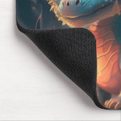 Curious Blue Chibi Dragon Mousepad (Ecke)