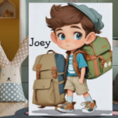 Curious Boy Learning Adventures Comic AI Art Poster