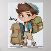 Curious Boy Learning Adventures Comic AI Art Poster (Vorne)