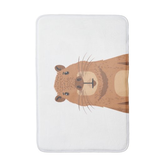 Curious Capybara Portrait Badematte (Vorderseite Vertikal)