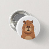Curious Capybara Portrait Button (Vorne & Hinten)