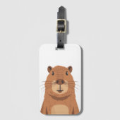 Curious Capybara Portrait Gepäckanhänger (Vorderseite Vertikal)