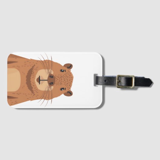 Curious Capybara Portrait Gepäckanhänger (Vorderseite (Horizontal))