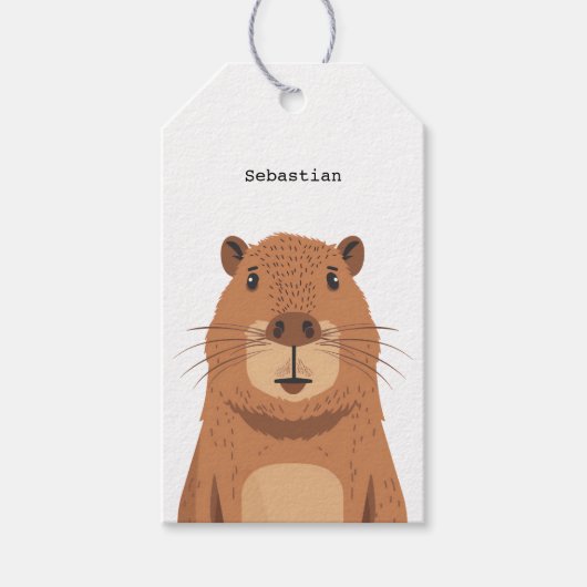 Curious Capybara Portrait Geschenkanhänger (Vorderseite)